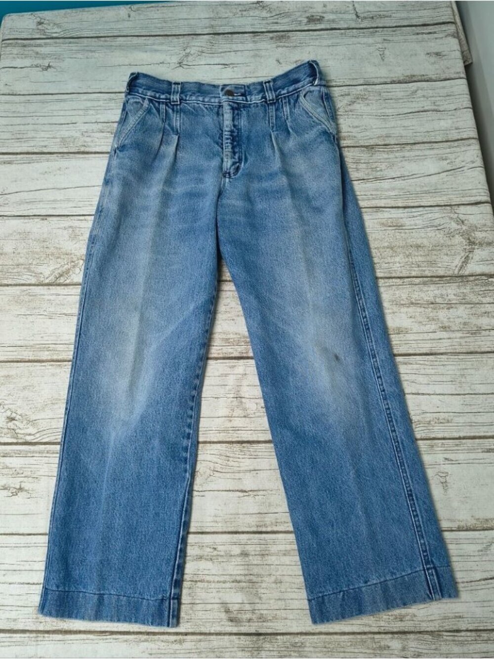 Vintage H.A.S.H. Pleated Denim Mom Jeans Women